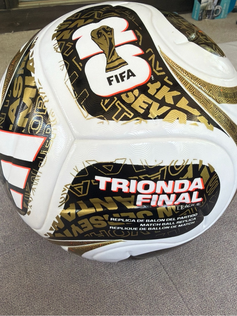 adidas Trionda Final Soccer Ball - White, Gold, Black